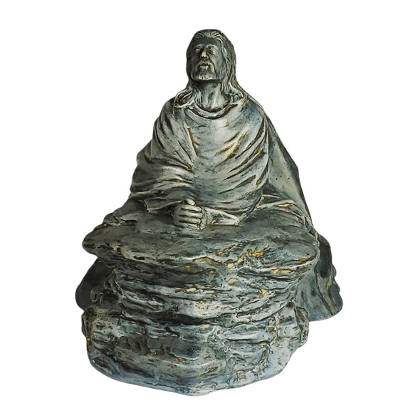 VTG Lasting Devotion: Retro Brody Figurine of Jesus in Contemplation Prayer - Picture 2 of 11